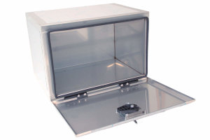 Stainless steel storage box, lockable