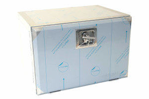 Staubox aus Edelstahl, abschlie&szlig;bar L600XH400xT450mm