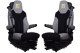 Suitable for MAN*: TGX I TGS I TGM I TGL EURO6 (2020-...) - rigid backrest passenger seat (2 belt integrated) - faux leatherette oldschool - seat covers I concrete grey I black