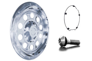 Copricerchio con supporto per anello elastico per asse posteriore - V2A acciaio inox I 17,5`- 19,5`- 22,5` pollici