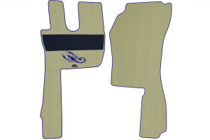 Suitable for Ford*: F-Max (2020-...) ClassicLine leatherette floor mats beige with logo