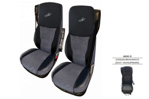 Suitable for DAF*: XF I XG I XG+ EURO6 (2021-...) Extreme Professional Seat Covers Mod. H I NOT fold up grey with logo