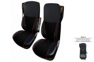 Lämplig för DAF*: XF I XG I XG+ EURO6 (2021-...) - Extreme Professional sittklädsel Mod. H I INTE uppfällbara Svart utan logotyp