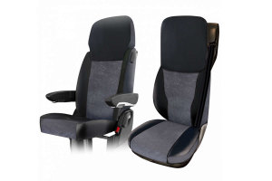 Passend für DAF*: XF I XG I XG+ EURO6 (2021-...) - Extreme Professional-Sitzbezüge Mod. Z I klappbar I mit Tisch Grau ohne Logo