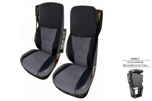 Suitable for DAF*: XF I XG I XG+ EURO6 (2021-...) Extreme Professional Seat Covers Mod. Z I klappbar I mit Tisch grey without logo
