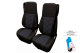 Passend für DAF*: XF I XG I XG+ EURO6 (2021-...) Old Style Professional-Sitzbezüge Mod. V I klappbar Schwarz mit Logo
