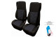 Passend für DAF*: XF I XG I XG+ EURO6 (2021-...) Old Style Professional-Sitzbezüge Mod. V I klappbar Schwarz ohne Logo