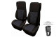 Passend für DAF*: XF I XG I XG+ EURO6 (2021-...) Old Style Professional-Sitzbezüge Mod. Z I klappbar I mit Tisch Schwarz mit Logo