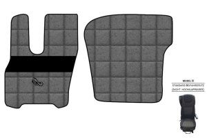 Suitable for DAF*: XF I XG I XG+ EURO6 (2021-...) I ClassicLine-floor mats set Mod. H grey with logo