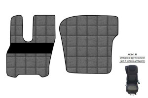 Suitable for DAF*: XF I XG I XG+ EURO6 (2021-...) I ClassicLine-floor mats set Mod. H grey without logo
