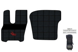 Suitable for DAF*: XF I XG I XG+ EURO6 (2021-...) I ClassicLine-floor mats set Mod. H black with logo