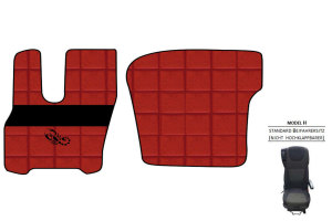 Suitable for DAF*: XF I XG I XG+ EURO6 (2021-...) I ClassicLine-floor mats set Mod. H red with logo
