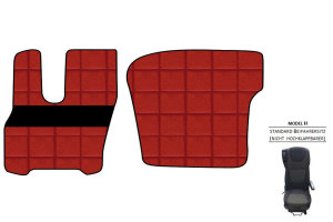 Adatto per DAF*: XF I XG I XG+ EURO6 (2021-...) Set di tappetini ClassicLine Mod. H Rosso senza logo