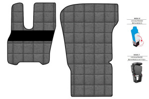 Suitable for DAF*: XF I XG I XG+ EURO6 (2021-...) I ClassicLine-floor mats set Mod. V , Z  grey without logo