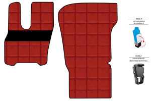 Suitable for DAF*: XF I XG I XG+ EURO6 (2021-...) I ClassicLine-floor mats set Mod. V , Z  red without logo