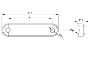 Feu de gabarit latéral à LED Slim2 long