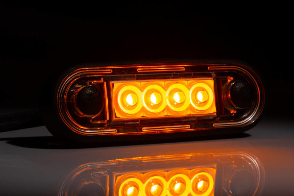 Luce di posizione laterale a LED Slim2 Dark Night arancione versione corta 12V 24V autocarro