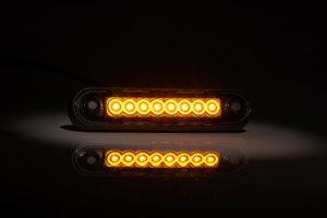 Luce laterale a LED Slim2 Dark Night arancione versione lunga 12-24V Multivolt