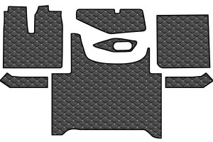 Adatto per MAN*: TGX (2020-...) Set tappetino + rivestimento base sedile DiamondStyle nero-bianco