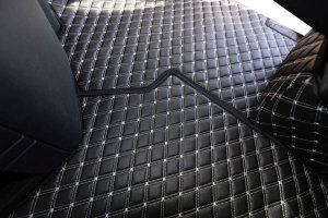 Suitable for Mercedes*: Actros MP4 + MP5 2500mm leatherette floor DiamondStyle grey foldable passenger seat