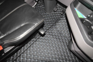 Suitable for Scania*: S&amp; R4 (2016-&hellip;) Next Generation Leatherette floor DiamondStyle black-white S (2016-...) large console (same as driver&acute;s side)