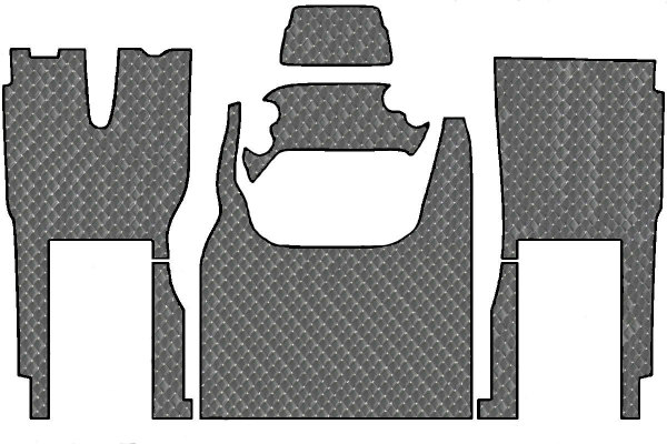 Adatto per IVECO*: S-Way (2019-...) Set di tappetini in similpelle DiamondStyle nero grigio
