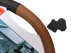 Echt lederen stuurwielhoes 44-46 cm zwart / bruin