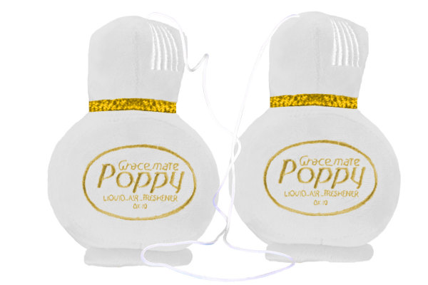 Original Poppy plyschflaskor i fuzzy tärningsdesign vit