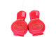 Bottiglie di peluche originali Poppy con design a dadi sfocati rosso