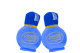 Original Poppy plyschflaskor i blå fuzzy tärningsdesign