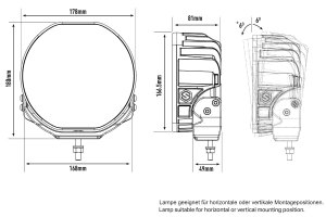 Lazer Lamps Sentinel str&aring;lkastare rund 7 tum (17,78 cm) standard