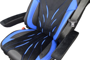 Geschikt voor Mercedes*: Actros MP4 I MP5 (2011-...) DiamondStyle stoelhoezen passagiersstoel voor opklapbaar Blauw