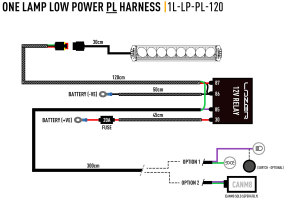 LazerLamps Kabelsatz f&uuml;r Scheinwerfer mit Positionslicht f&uuml;r 1 Scheinwerfer