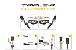 Lazer Lamps Cable Set Triple-R Series for headlights with position light for 1 headlight
