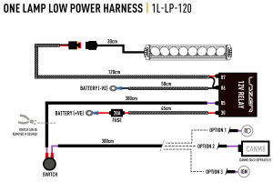 LazerLamps Kabelsatz F&uuml;r Scheinwerfer ohne Positionslicht f&uuml;r 1 Scheinwerfer