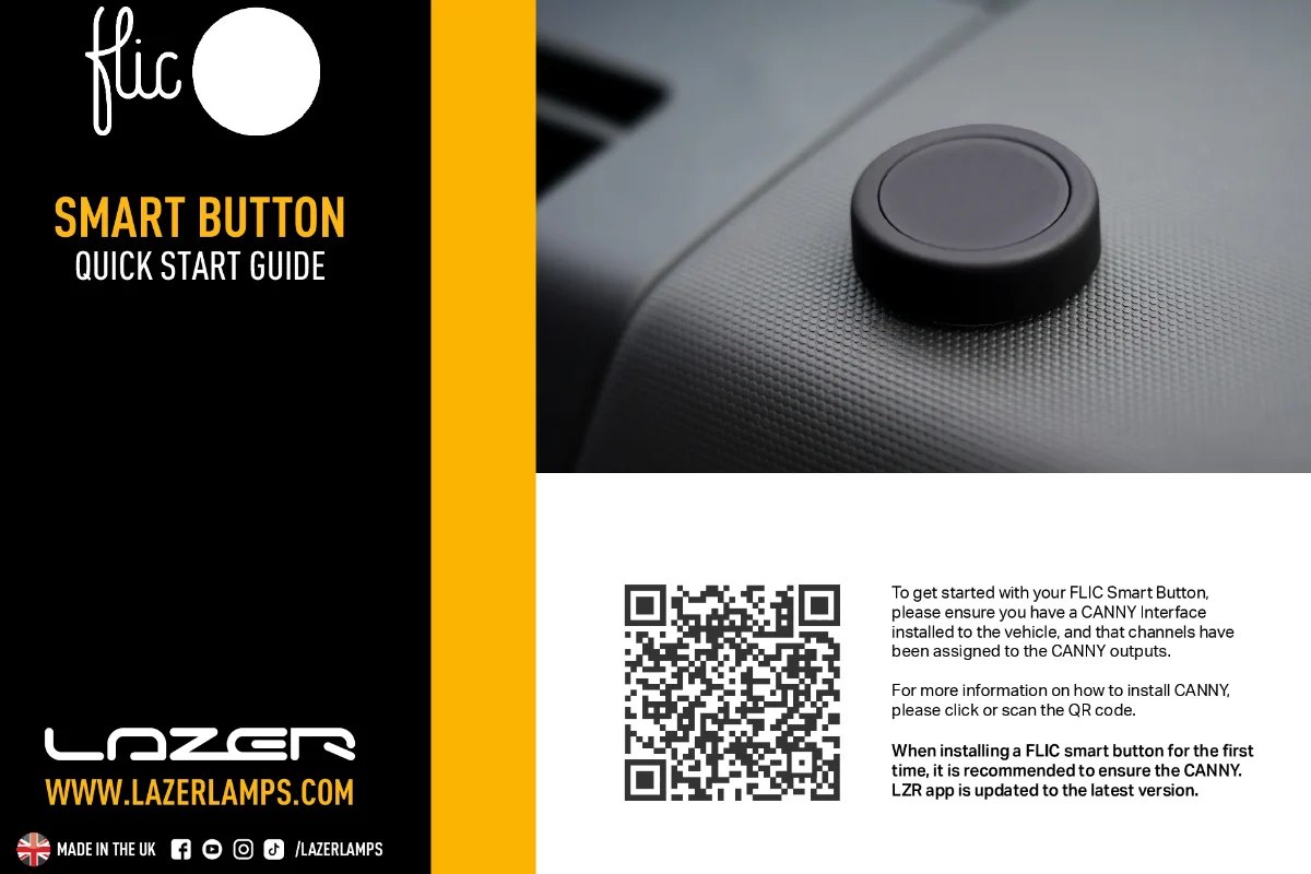 Lazer FLIC2 Smart Button kabellose Montage Fahrzeug Innenraum