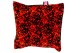 Suede look with danish plush truck pillow cover, square, 40x40cm, red with back anthracite-black