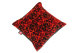 Suede look with danish plush truck pillow cover, square, 40x40cm, red with back dark blue