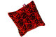 Suede look with danish plush truck pillow cover, square, 40x40cm, red with back grey