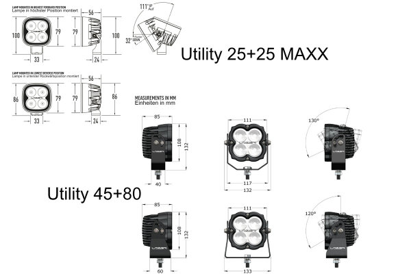 Lazer phare de travail Utility 25 carré 25W