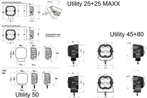 Lazer Lamps Utility-serien, finns i olika utföranden, 10-32V multivolt