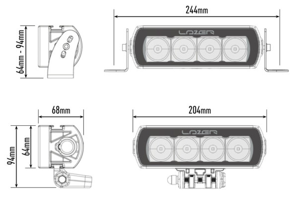 Lazer Lamps ST-4 Evolution Fernlicht Scheinwerfer mit E