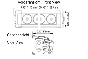 Fari supplementari Vision-X XPL Halo 527 mm (21 pollici 75W) versione diritta
