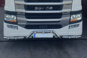 Passend f&uuml;r Scania*: S/R (2016-...) Edelstahl Frontbar, Mittelteil mit 3 LED