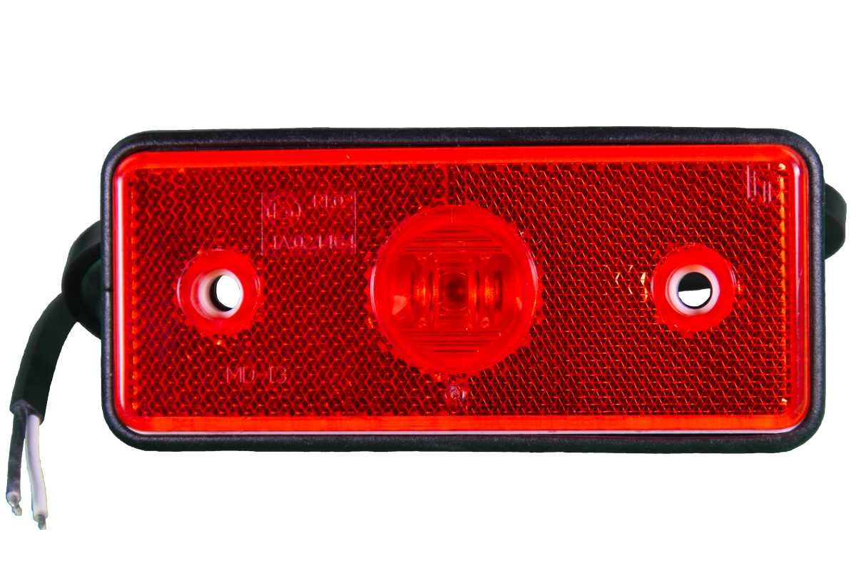 LED Begrenzungsleuchte rot 12/24V mit Reflektor 