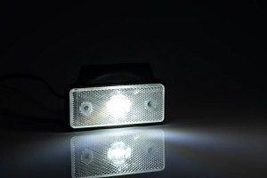 LED-markeringsljus 12-24V vit med kabel 2x0,75mm