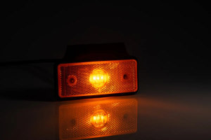 LED Seitenmarkierungleuchte 12-24V orange mit Kabel 2x0,75mm