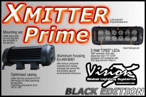 Vision-X XMitter Black Edition hulpkoplamp 8inch 201mm (60W) 12V