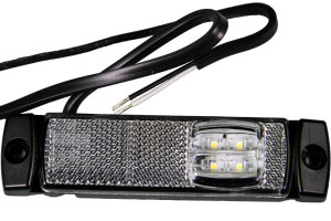LED-sidomarkerings- och markeringsljus vit kabel
