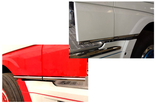 Convient pour DAF* : XF106 Euro6 (2013-...) Tubes en acier inoxydable Déflecteurs latéraux